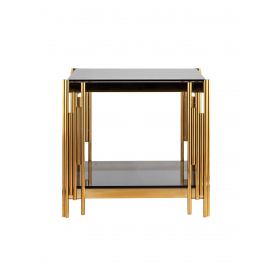 Журнальный столик 55*55 ГЭТСБИ золото стекло smoke