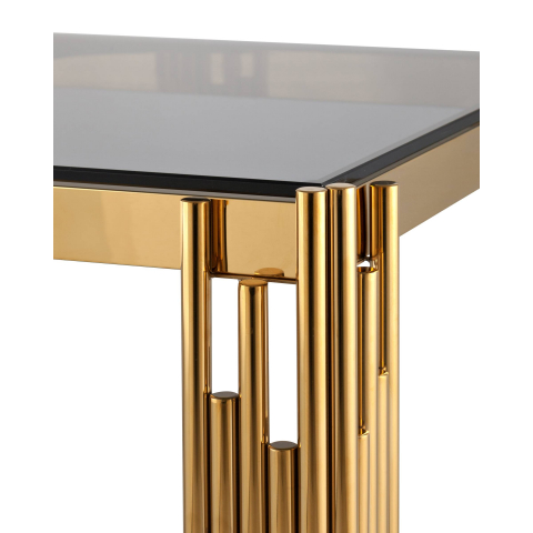 Журнальный столик 55*55 ГЭТСБИ золото стекло smoke