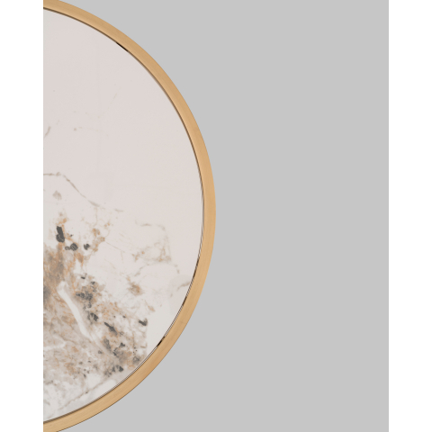 Журнальный столик Алиада 55х55 см светлая керамика сталь шампань