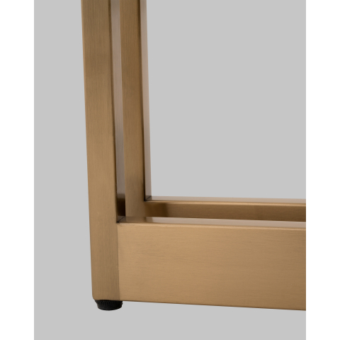 Журнальный столик Алиада 55х55 см светлая керамика сталь шампань