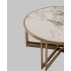 Журнальный столик Алиада 90х90 см светлая керамика сталь шампань