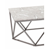 Журнальный столик Авалон 122*66 серый мрамор сталь темный хром