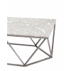 Журнальный столик Авалон 122*66 серый мрамор сталь темный хром