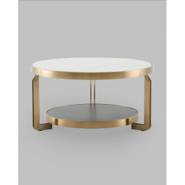 Журнальный столик Калисто 90*90 см светлая и темная керамика