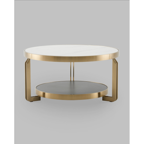 Журнальный столик Калисто 90*90 см светлая и темная керамика