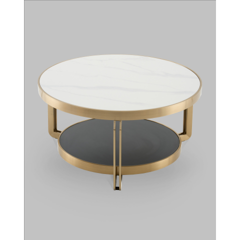 Журнальный столик Калисто 90*90 см светлая и темная керамика