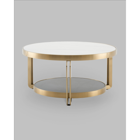 Журнальный столик Калисто 90*90 см светлая и темная керамика