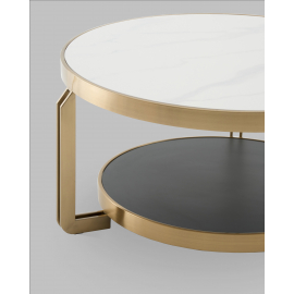 Журнальный столик Калисто 90*90 см светлая и темная керамика