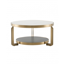 Журнальный столик Калисто 90*90 см светлая и темная керамика