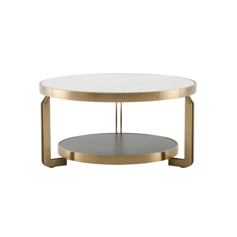 Журнальный столик Калисто 90*90 см светлая и темная керамика