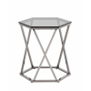 Журнальный столик Круз 48*42 стекло smoke сталь темный хром