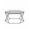 Журнальный столик Круз 93*80 стекло smoke сталь темный хром