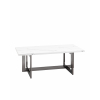Журнальный столик Нэйтан 122*61 белый мрамор сталь темный хром