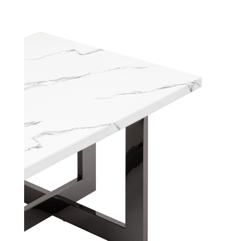 Журнальный столик Нэйтан 122*61 белый мрамор сталь темный хром