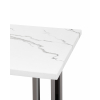 Журнальный столик Нэйтан 61*61 белый мрамор сталь темный хром